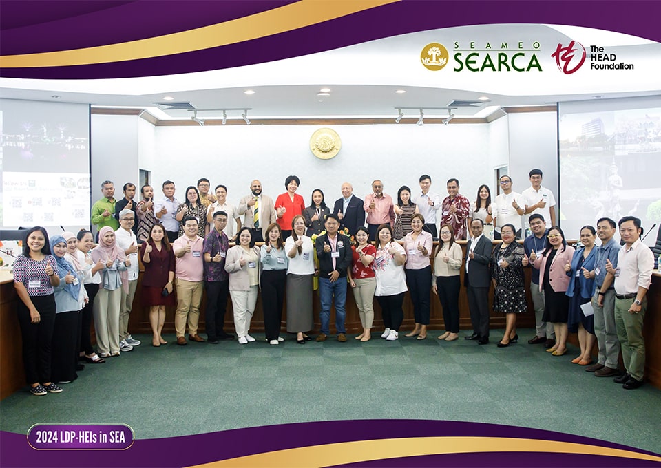 LDP-HEIs in SEA participants and organizing team from SEARCA and THF during the face-to-face session co-hosted by Kasetsart University in Bangkok, Thailand, May 2024.