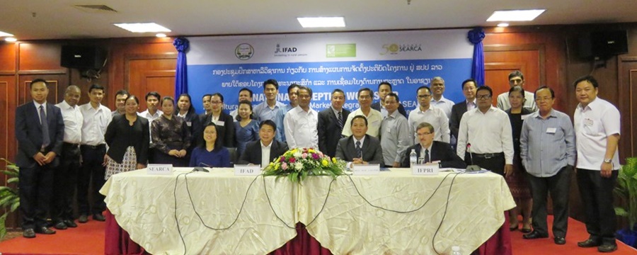 Participants and resource speakers from DOA, MAF, the private sector, NGOs, and farmers' association, together with the IFAD-IFPRI-SEARCA team