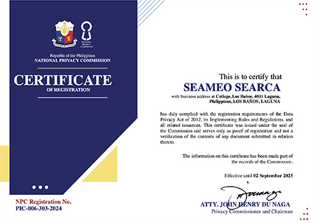 Certificate of Registration - National Privacy Commission, Philippines