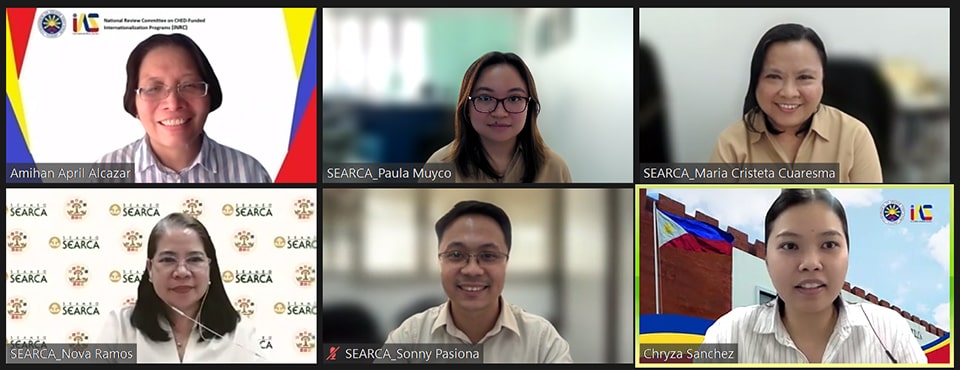 CHED, SEARCA, and iNRC delegates during the focus group discussion to review the CHED-funded Internationalization Programs