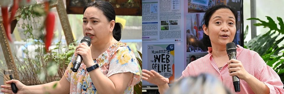 (from left) Dr. Elaine Llarena and Dr. Inez Ponce de Leon lead the discussions on science communication for researchers. 